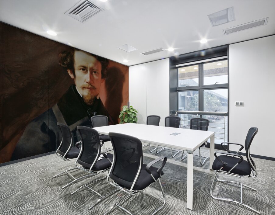 Selbstporträt vor rotem Grund [1843] by Franz Eybl [1806–1880] Wall Printing