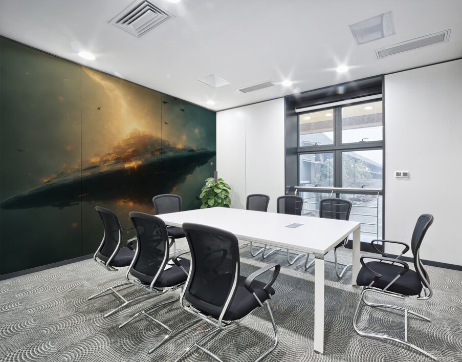 Final Descent: The Fall of an Extraterrestrial Titan Wall Printing