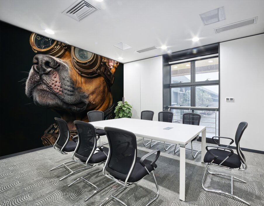 Steampunk Animal - A Cool Biker Dog Wall Printing