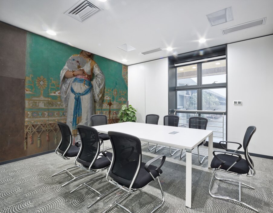 Portrait of an oriental woman with a fan by Francesco Beda [1840–1900] Wall Printing