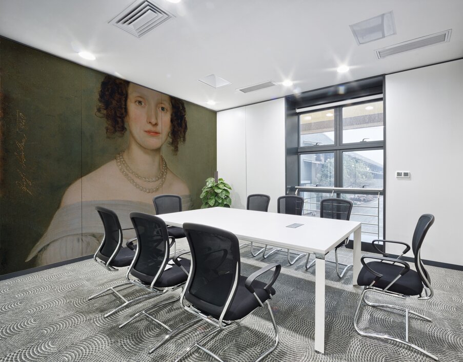 Dame in hellblauem Kleid [1840] by Johann Baptist Reiter [1813–1890] Wall Printing