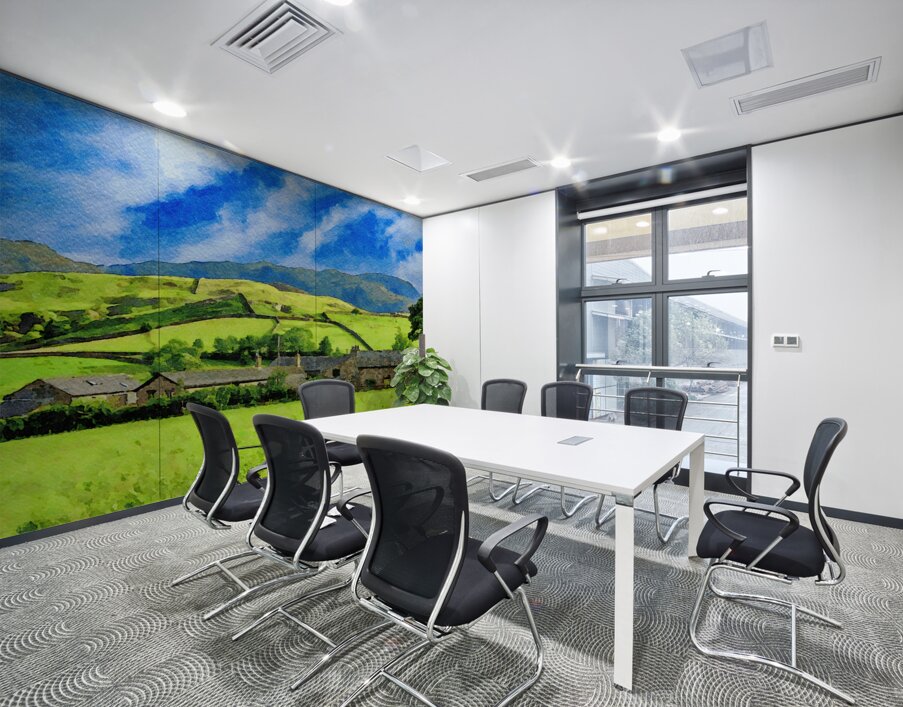 Beautiful watercolor landscape of Lake District countryside in England Wall Printing