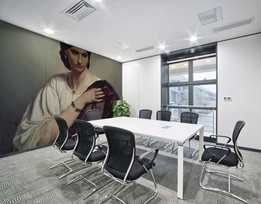 Lucrezia Borgia. Portrait of a Roman woman in white tunic and red robe [ca. 1862–1866] by Anselm Feuerbach [1829–1880] Wall Printing