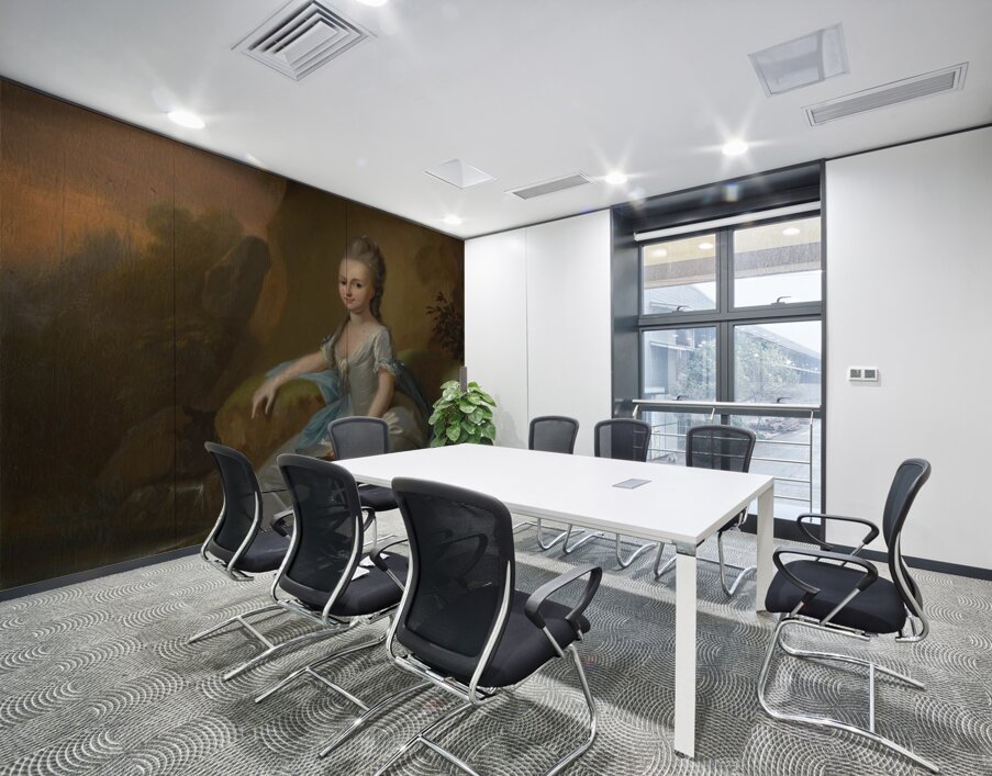 Portrait of elisabeth von breitenbach. Wearing a blue dress. Seated in a landscape [1802] by Anton Wilhelm Tischbein [1730–1804] Wall Printing