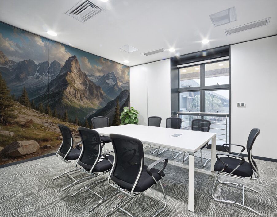 Majestic Mountain Landscape with Stream Wall Printing