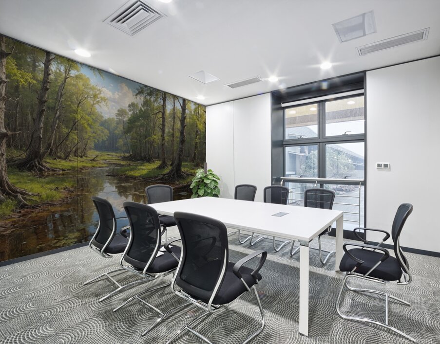 Tranquil Swamp Landscape with Reflections Wall Printing