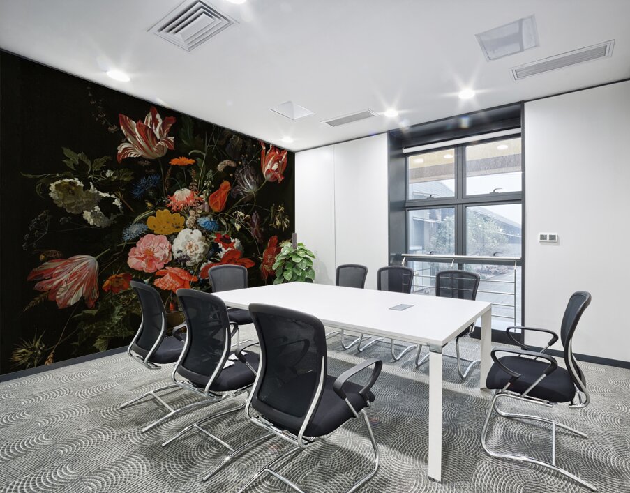 Flowers in a Metal Vase [c. 1670] by Abraham Mignon [1640–1679] Wall Printing