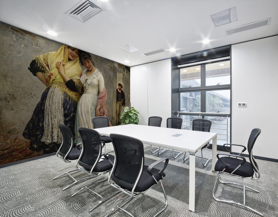 The Flirtation [1889] by Eugen von Blaas [1843–1931] Wall Printing