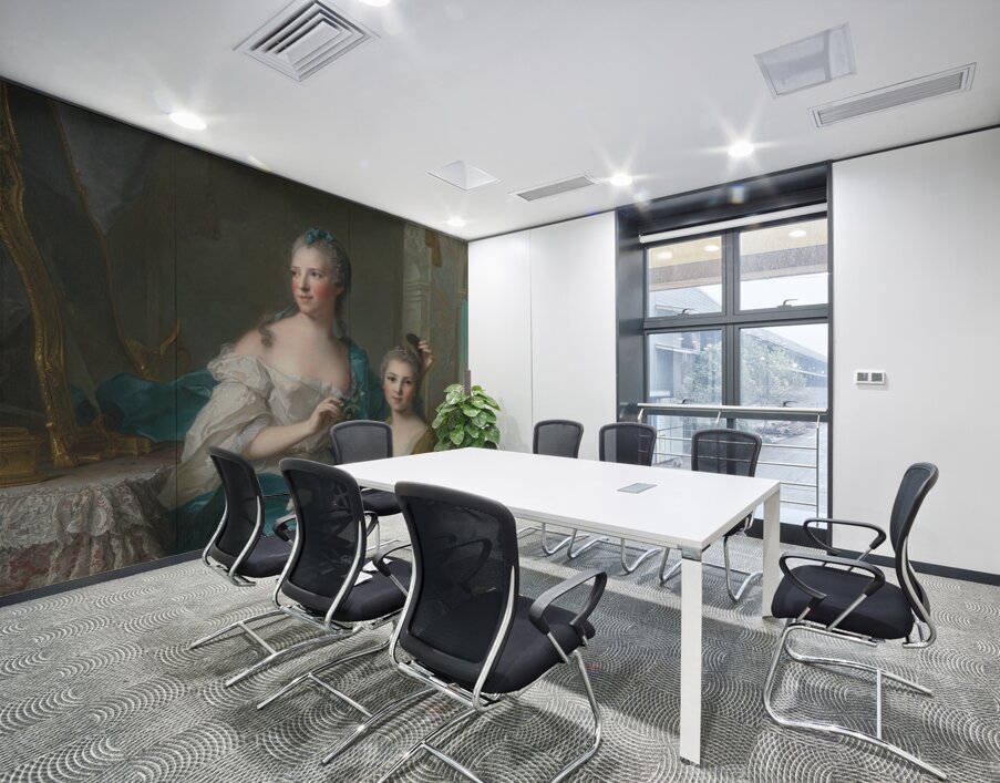 Madame Marsollier and Her Daughter [1749] by Jean–Marc Nattier [1685–1766] Wall Printing