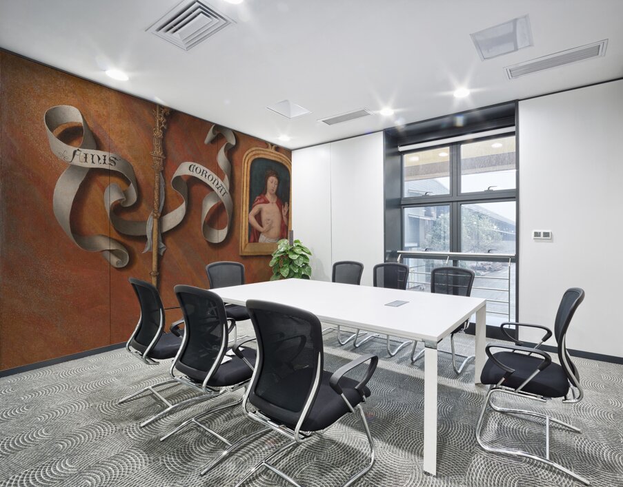 Trompe–l’oeil with Painting of The Man of Sorrows [ca. 1514–15] by Bernard van Orley [1492–1542] Wall Printing