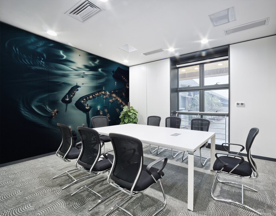 Luminous boats at night at sea 25 Wall Printing