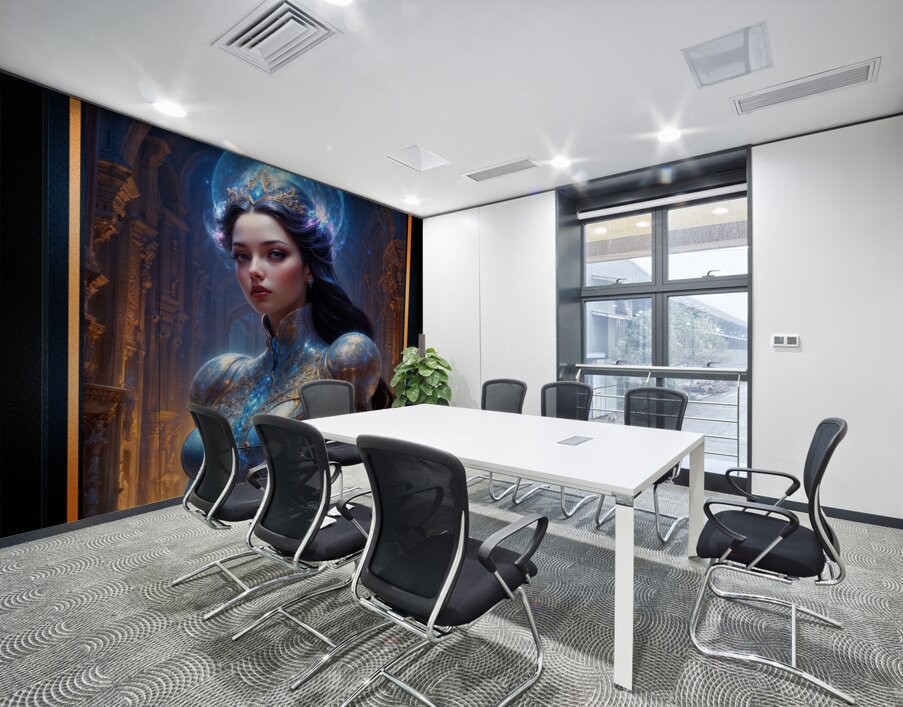 Elysia Ardentis An Enigmatic Vision Of Celestial Elegance And Grace Captivating AI Concept Art by Xzendor7 Wall Printing