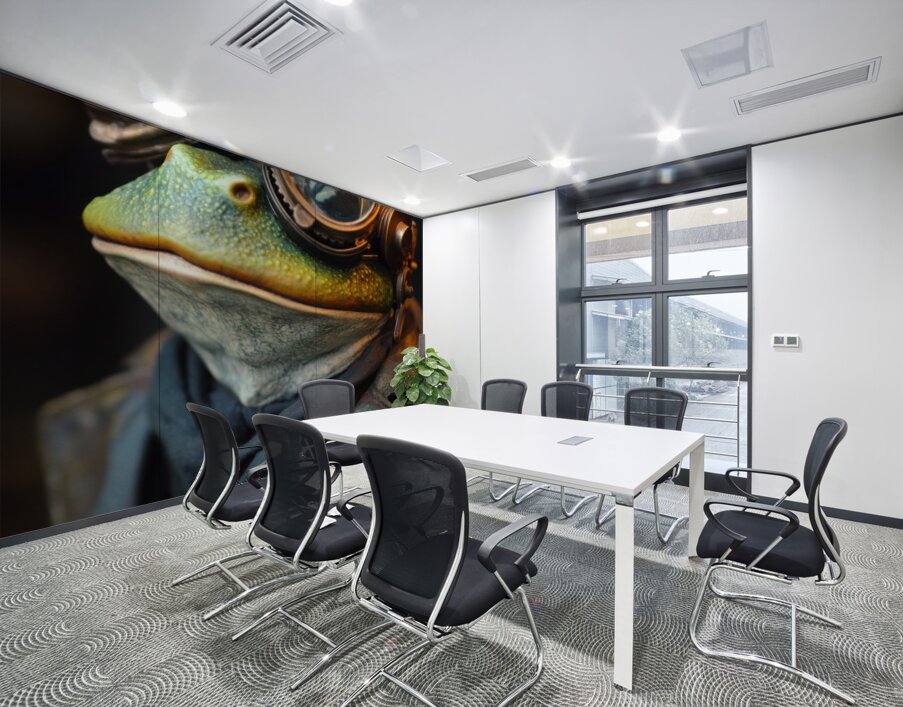 The Steampunk Frog Scholar Wall Printing