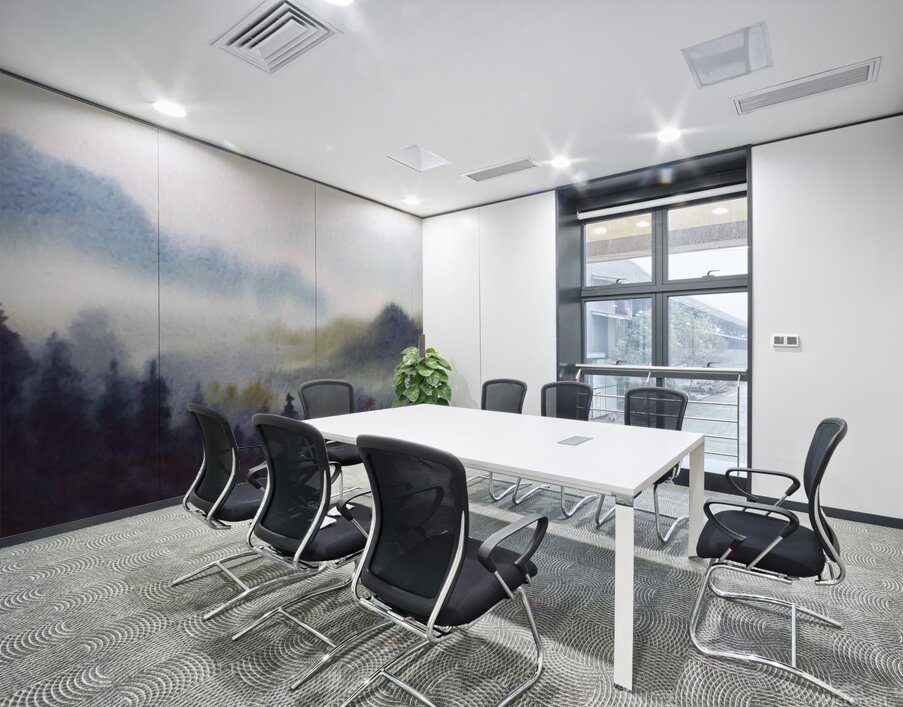 Cloudy Mountain Himalaya Landscape  Watercolor Painting Wall Printing