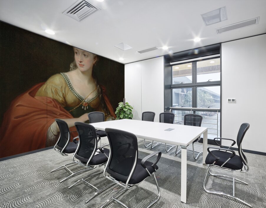 Portrait of a lady. Traditionally identified as Alexandra Evichovna Demidov as Cleopatra by Pompeo Batoni [1708–1787] Wall Printing