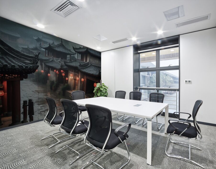 Whispers of the Past: An Ancient Town in the Rain Wall Printing