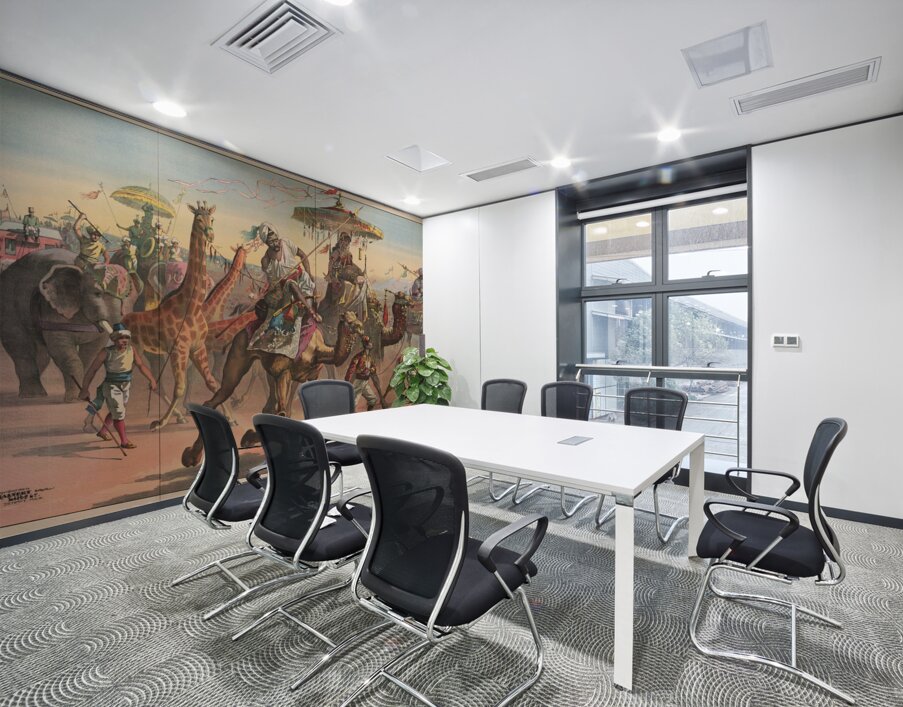 Circus troupe with people in exotic dress riding camels. Giraffes. Elephants [1890] by Calvert Litho. Co [1863–] Wall Printing