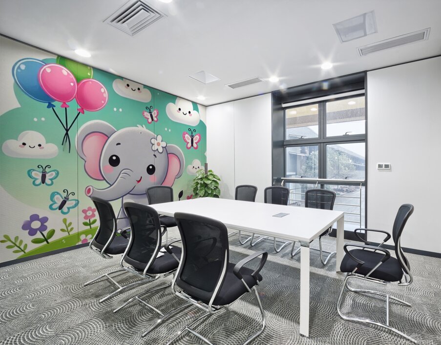 A cute cartoon elephant Wall Printing