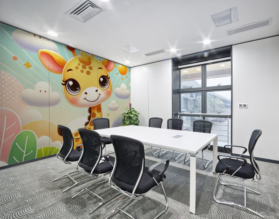 A cute cartoon giraffe  Wall Printing