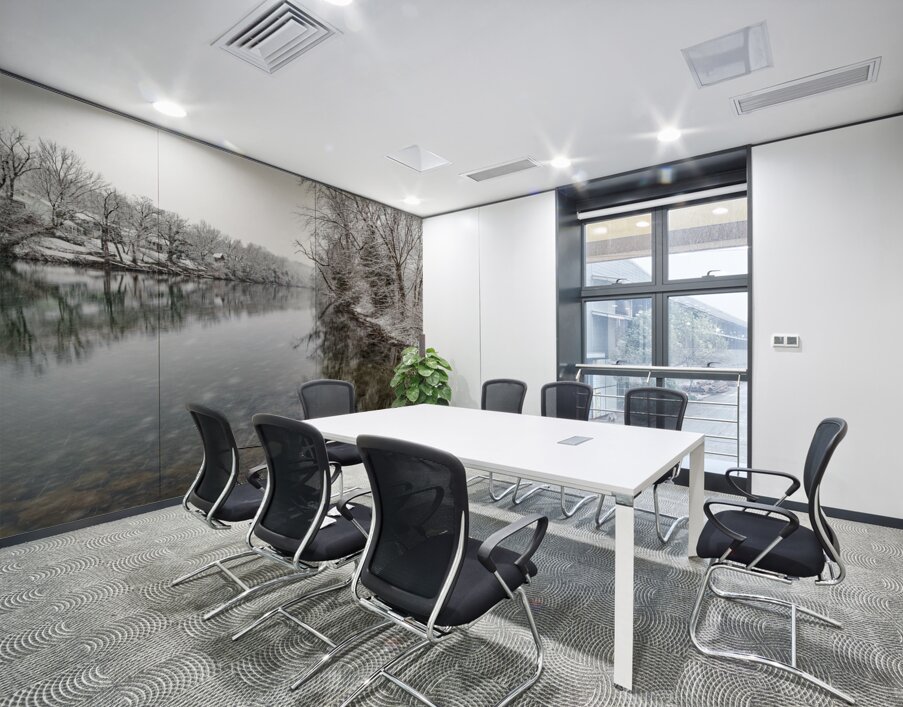 Snowing At The Finley River Wall Printing