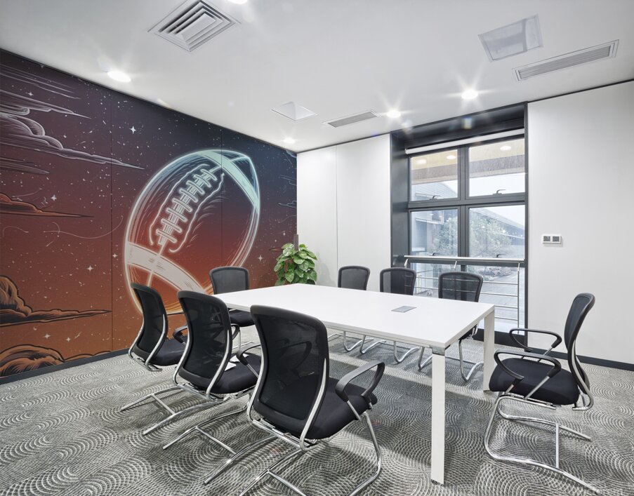 Celestial Touchdown – Cosmic Football Fantasy Wall Printing