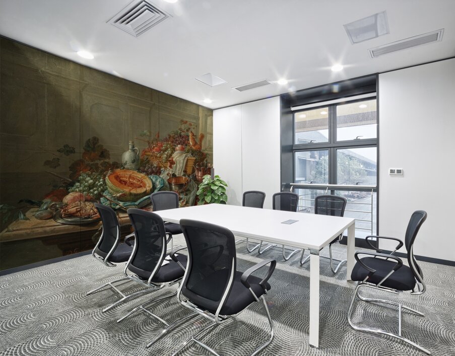 Porcelain. Silver objects. Fruit and shellfish on a table [1777] by Dominicus Gottfried Waerdigh [1700–1789] Wall Printing