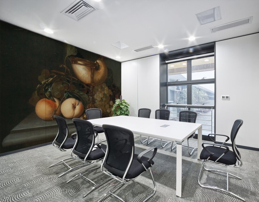 Still life with a Nautilus cup. Grapes and peaches by Abraham de Lust [active c. 1650–after 1659] Wall Printing
