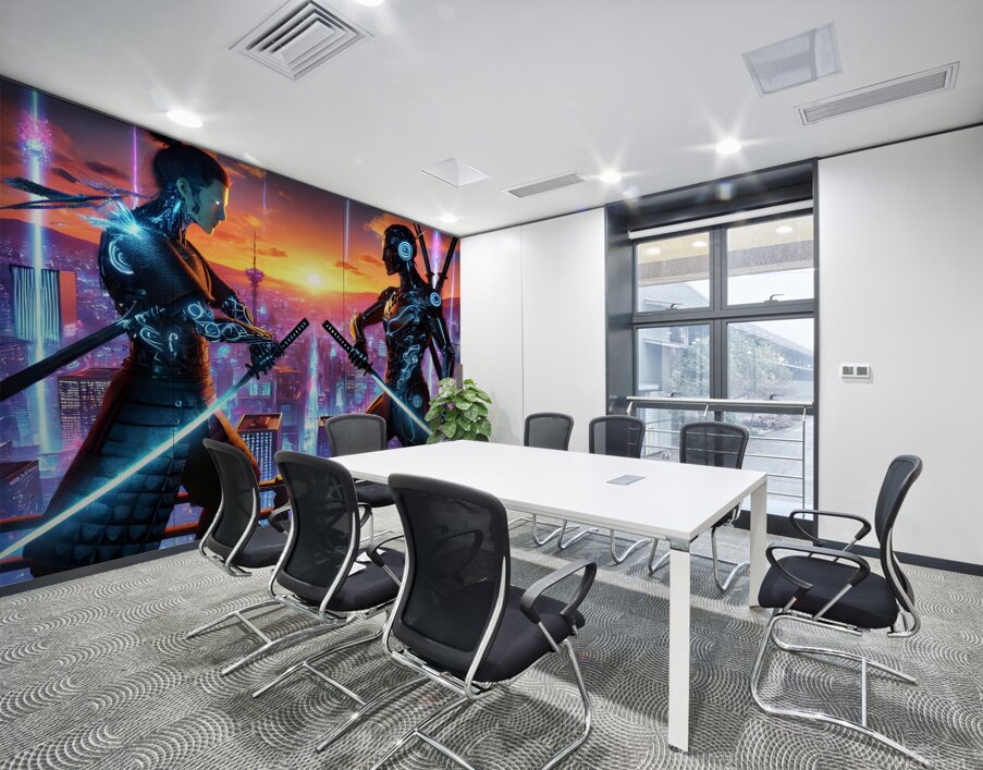  Shadows of the Neon Ronin Wall Printing
