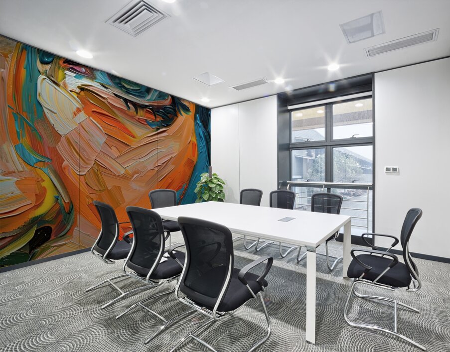 Azure Gaze Impasto Y59H7N 63 Wall Printing