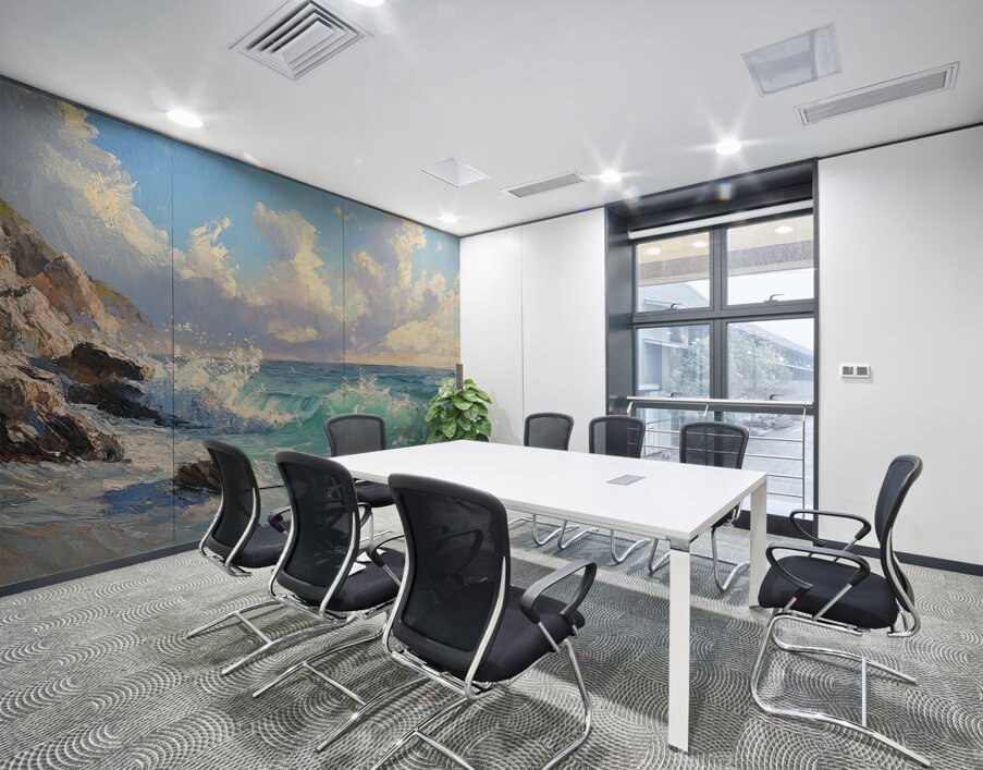 Azure Waves Crashing Y39H7 45 Wall Printing