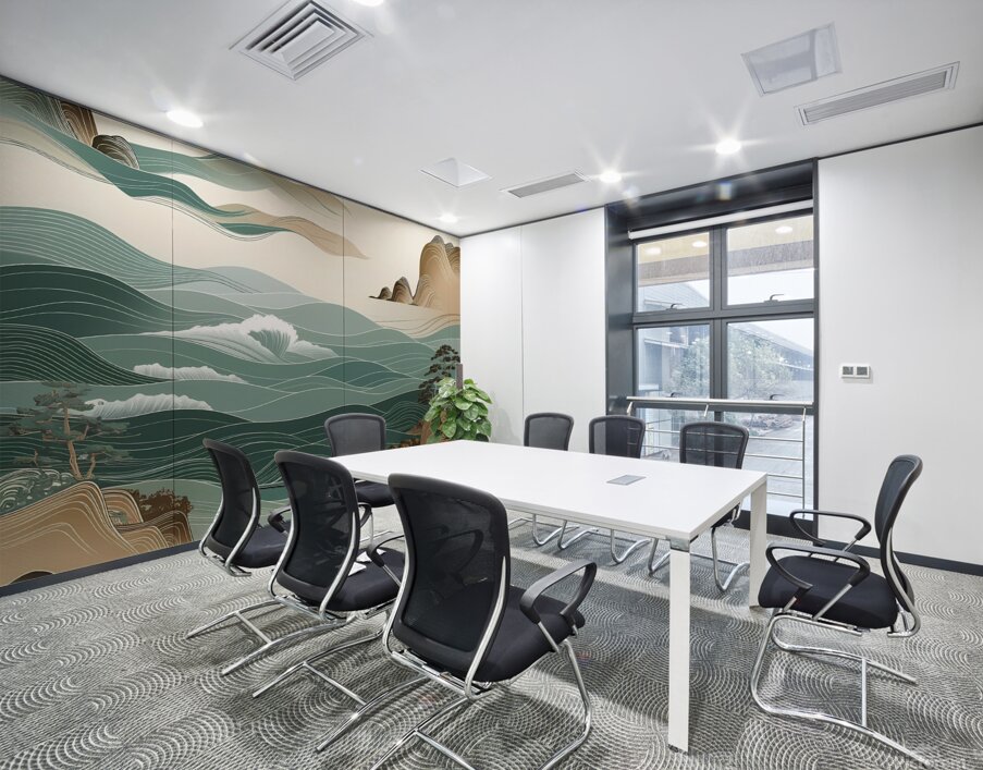 Waves of Tranquility: A Timeless Flow Wall Printing