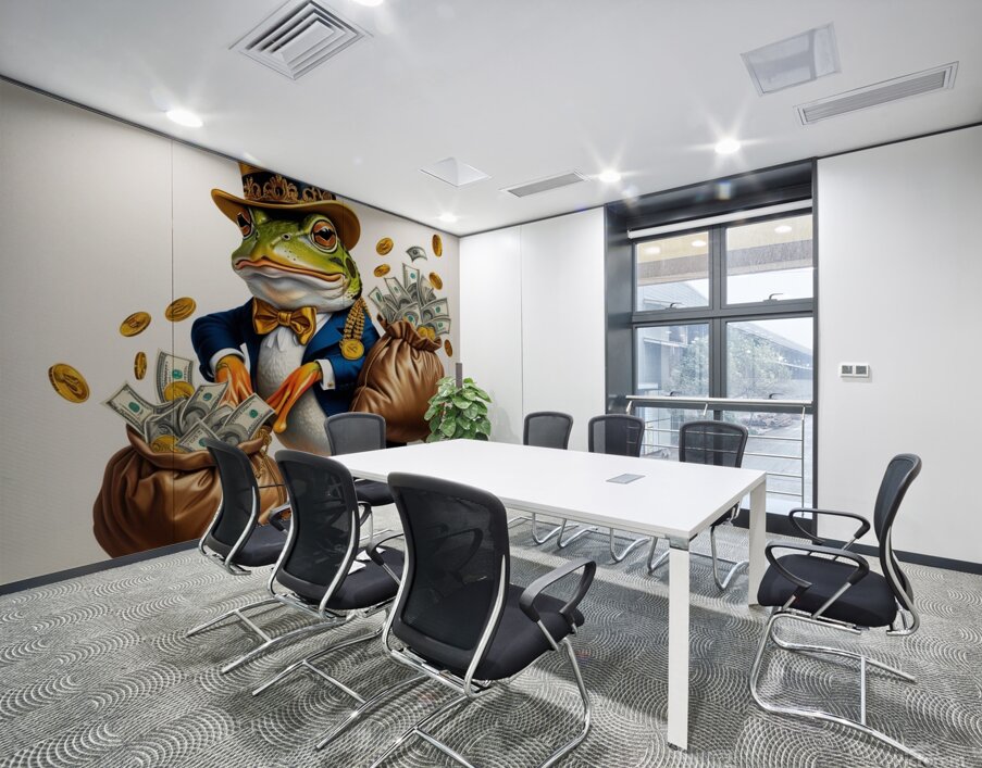 A whimsically adorned frog sporting a grandiose g Wall Printing