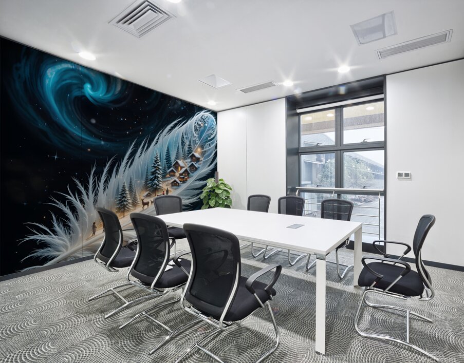 Feather Village Wall Printing