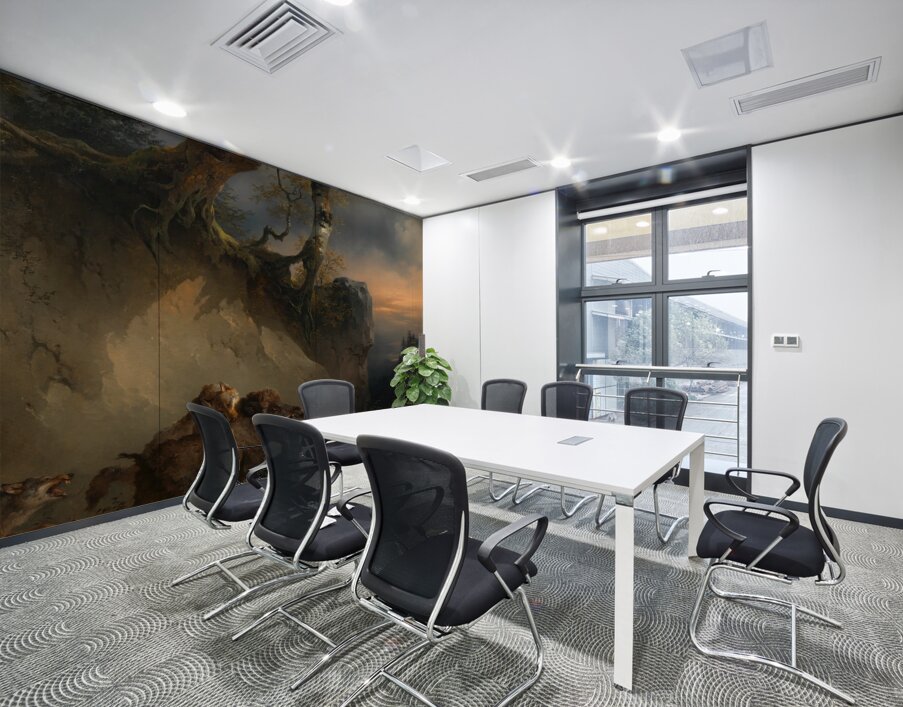 Ein von Wölfen angefallener Eber [around 1846] by Friedrich August Matthias Gauermann [1807–1862] Wall Printing