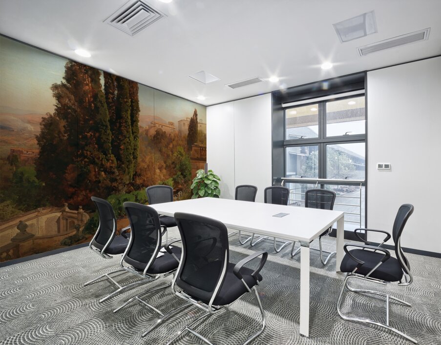 A view of the garden of Villa d’Este in Tivoli. Near Rome by Oswald Achenbach [1827–1905] Wall Printing