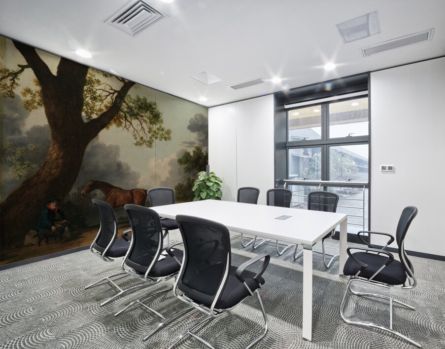 The Third Duke of Dorset’s Hunter with a Groom and a Dog [1768] by George Stubbs [1724–1806] Wall Printing