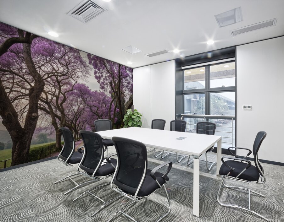                                   2Purple Blossom Pathway Wall Printing