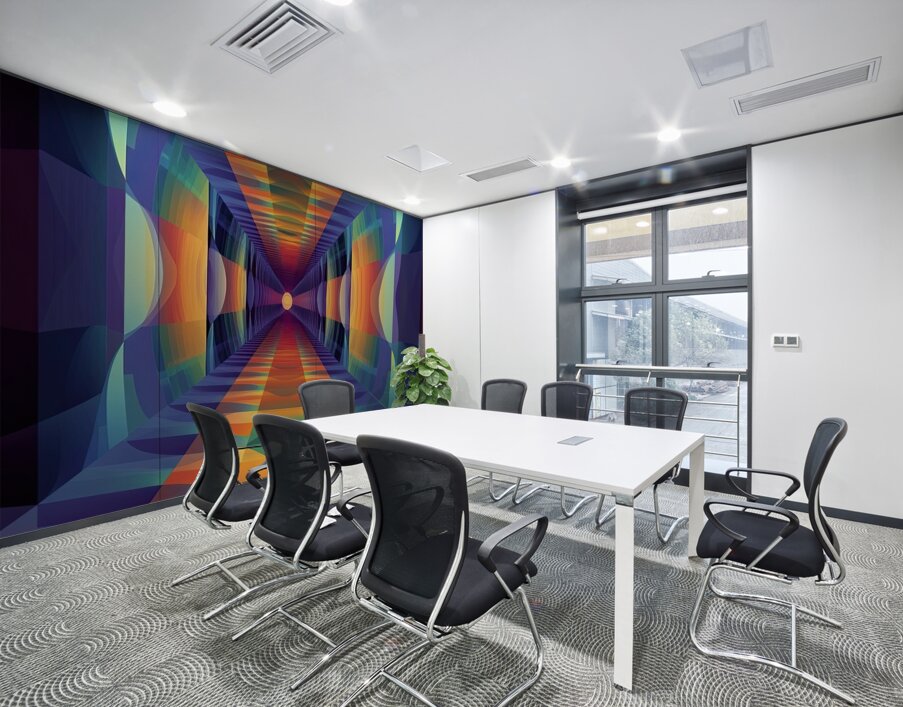 Chromatic Corridor NV9H7B 60 Wall Printing