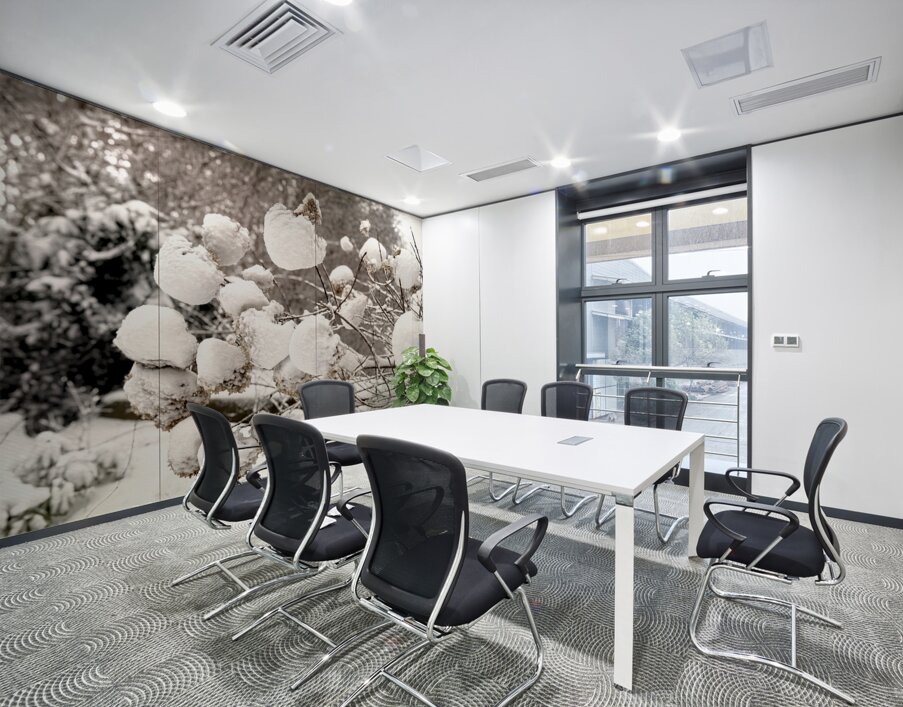 Snowcovered hydrangeas  Wall Printing