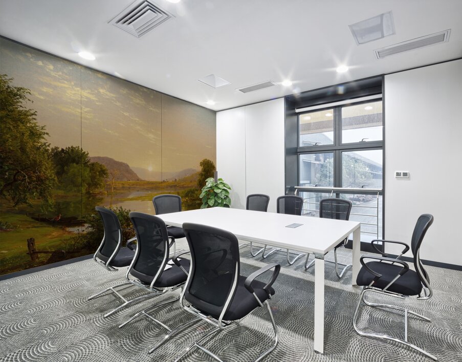 Preparing the Boats at Greenwood Lake [1858] by Jasper Francis Cropsey [1823–1900] Wall Printing