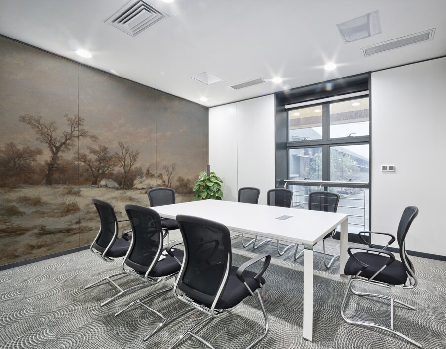 Winter landscape with decorative figures [1890] by Remigius Adrianus van Haanen [1812–1894] Wall Printing