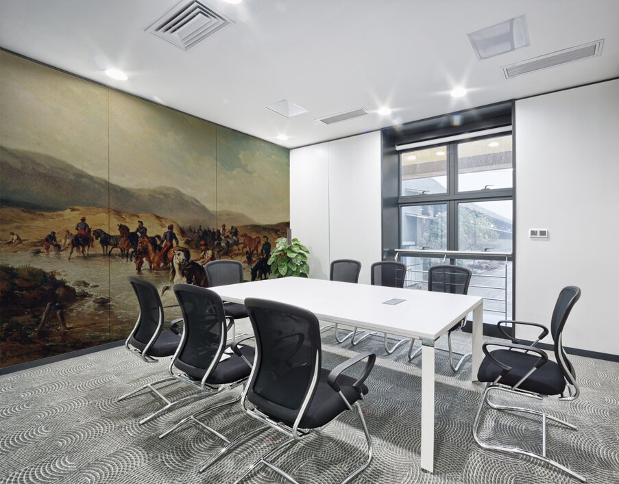 Französische Kavallerie in der Pferdeschwemme [1867] by Joseph Anton Strassgschwandtner [1826–1881] Wall Printing