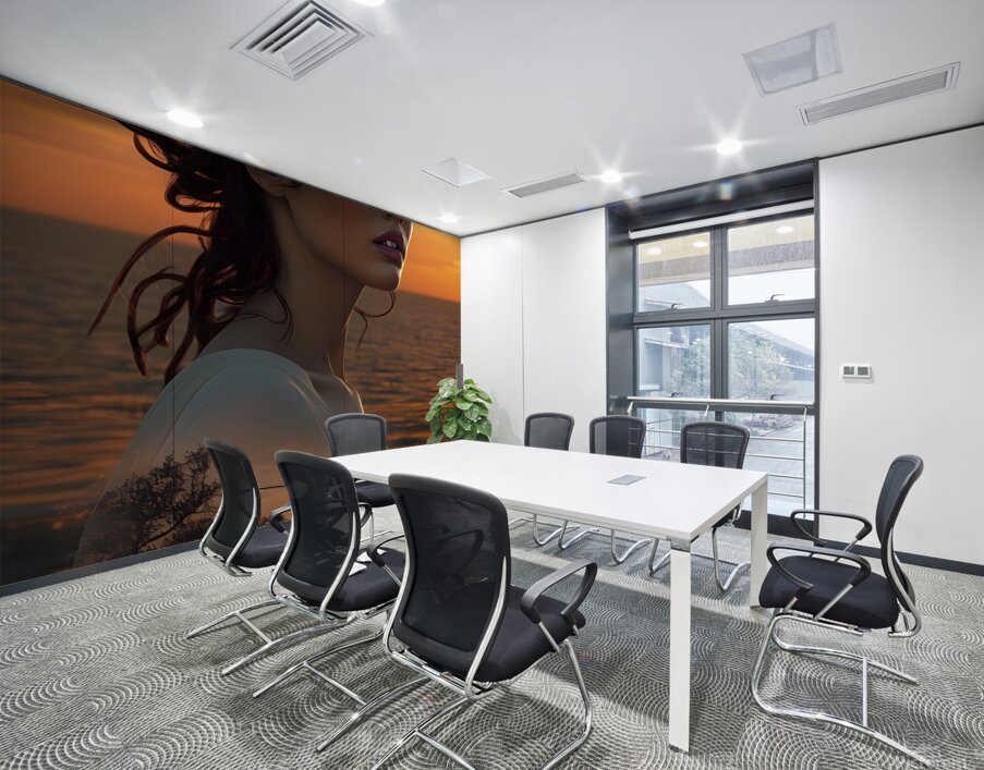 Ethereal Reflections: A Surreal Sunset Portrait  Wall Printing