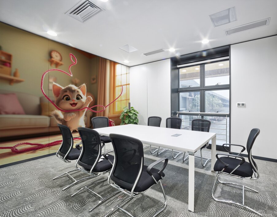 Un Petit Chat Joue Avec Un eybtZ Wall Printing