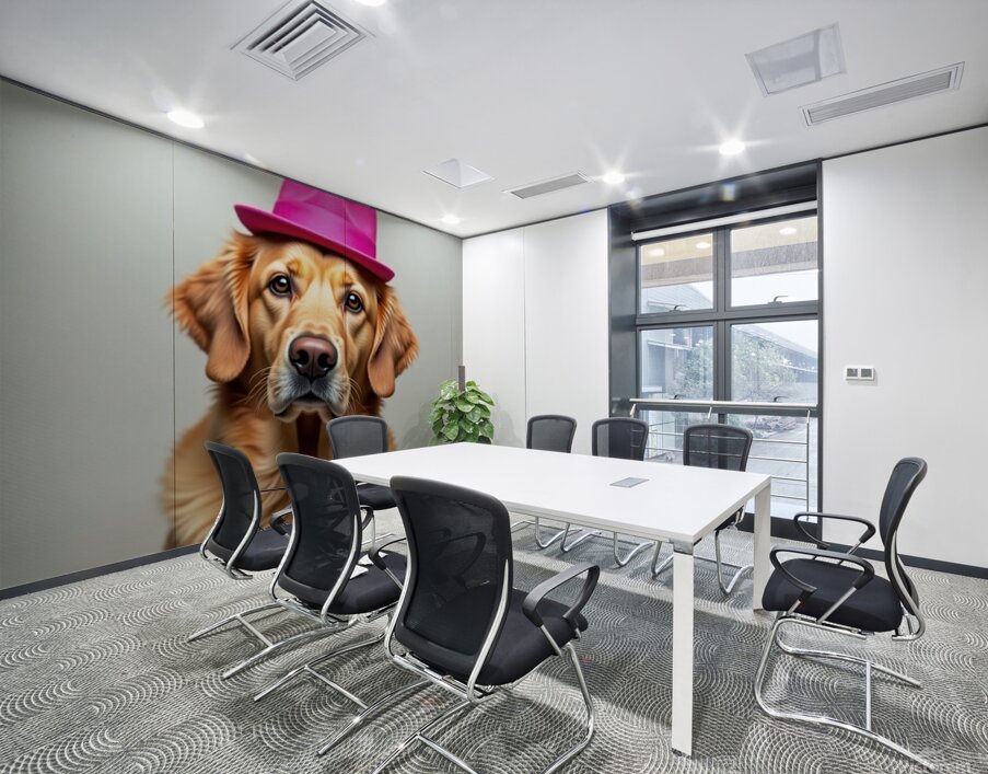  A golden retriever clearly not thrilled Wall Printing