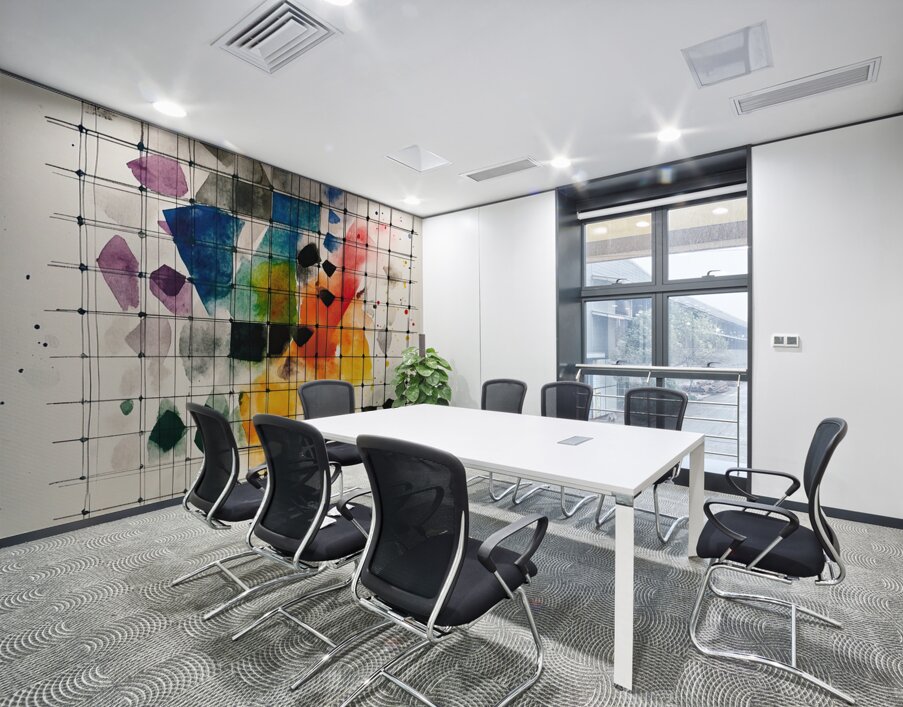 Chromatic Grid Interplay 5Z9N7H 48 Wall Printing