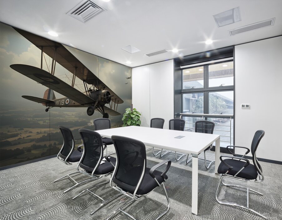 Vintage World War II Biplane Squadron in Flight Wall Printing