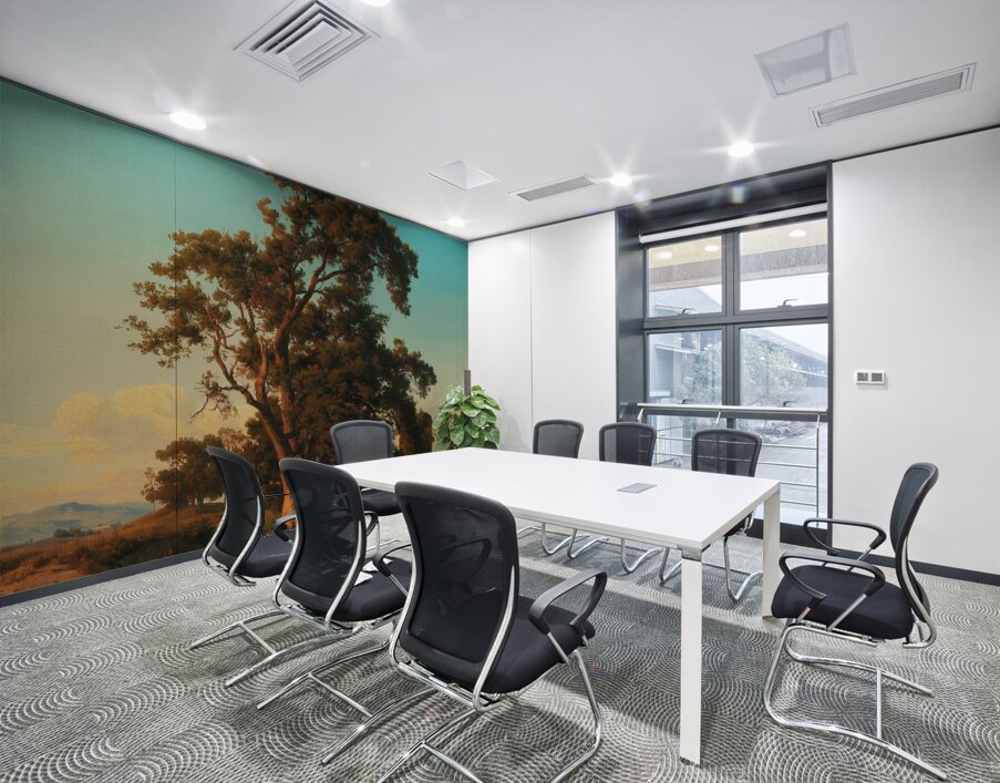 A majestic tree in the evening light by Oswald Achenbach [1827–1905] Wall Printing