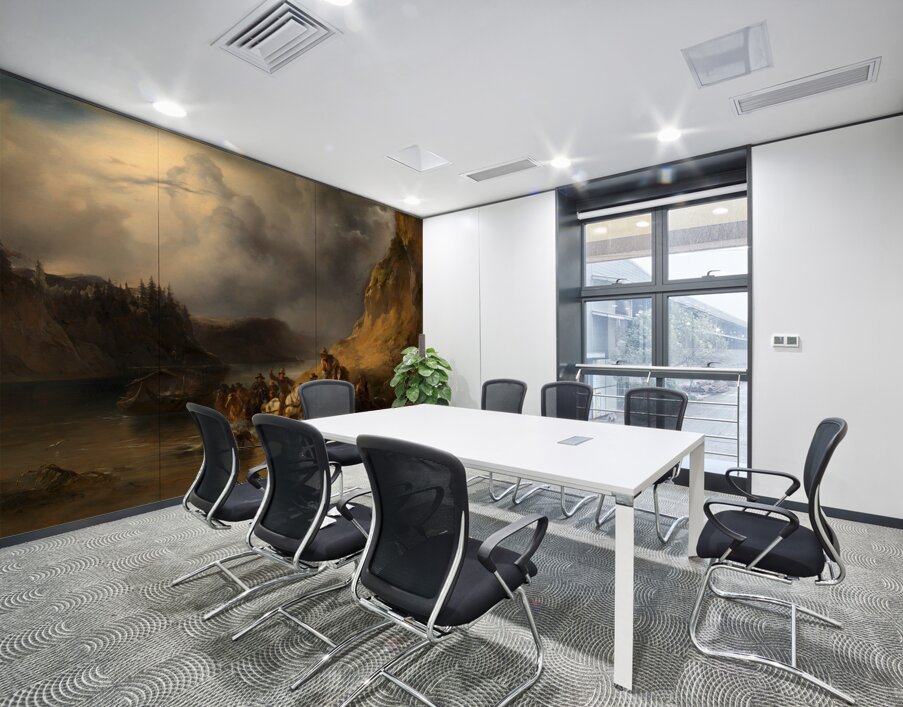 Ein Schiffszug auf der Donau [1848] by Friedrich August Matthias Gauermann [1807–1862] Wall Printing