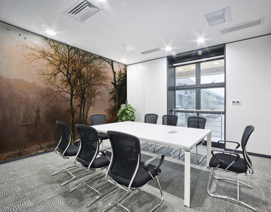 Figures on a winter road [1849] by Barend Cornelis Koekkoek [1803–1862] Wall Printing